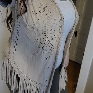Fringe suade kimono